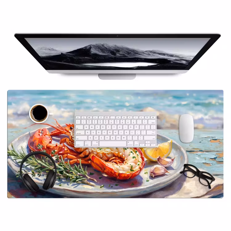 Bureau onderlegger - Eten - Zee - Kust - Modern - Blauw — 4