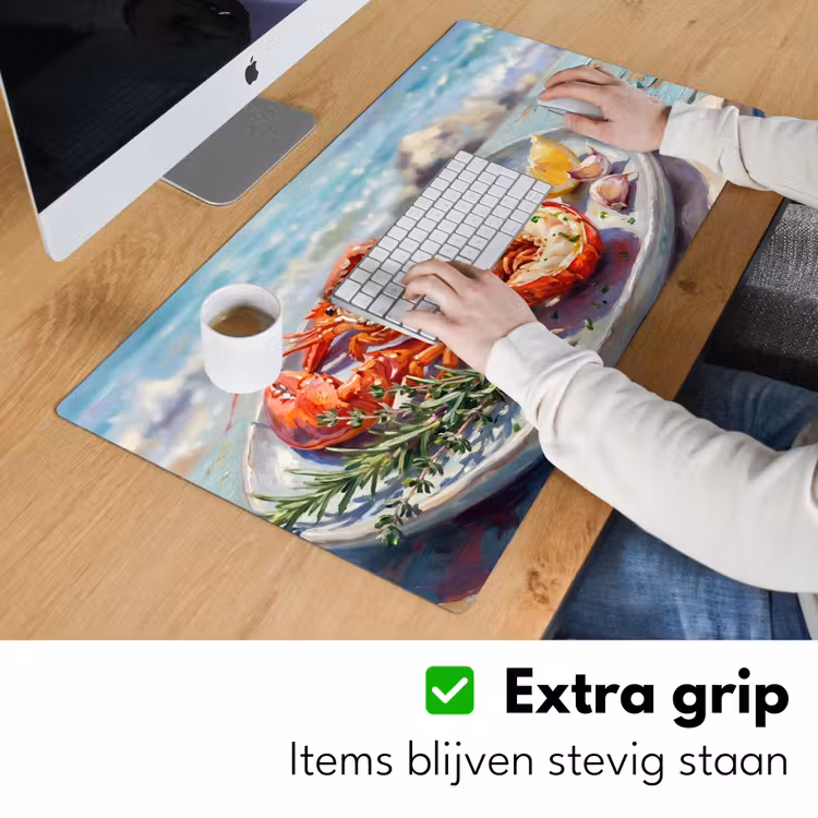 Bureau onderlegger - Eten - Zee - Kust - Modern - Blauw — 6