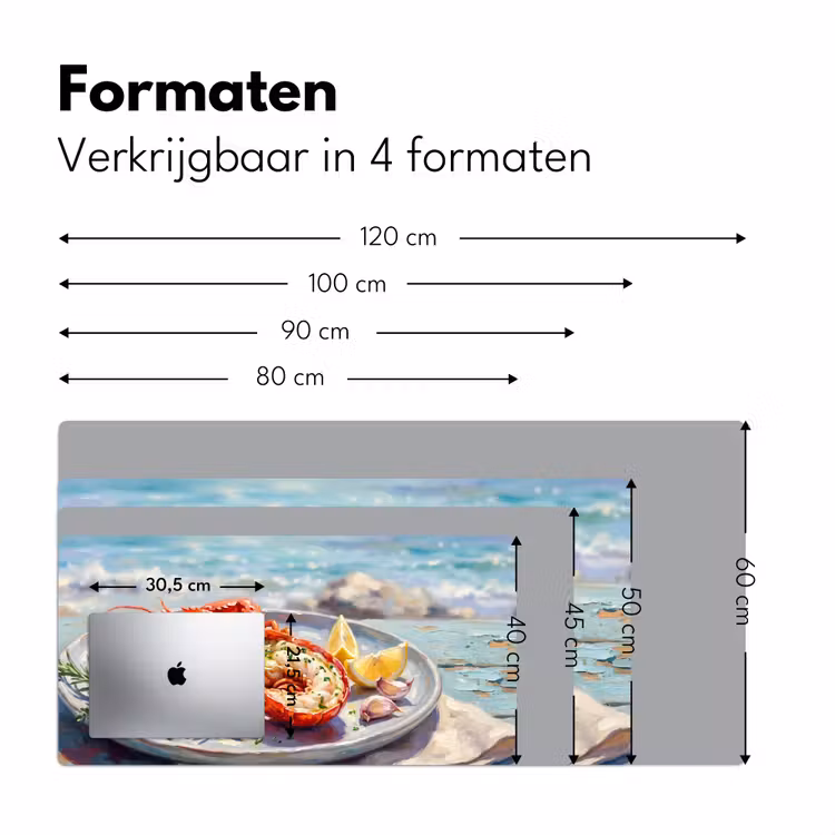 Bureau onderlegger - Eten - Zee - Kust - Modern - Blauw — 8