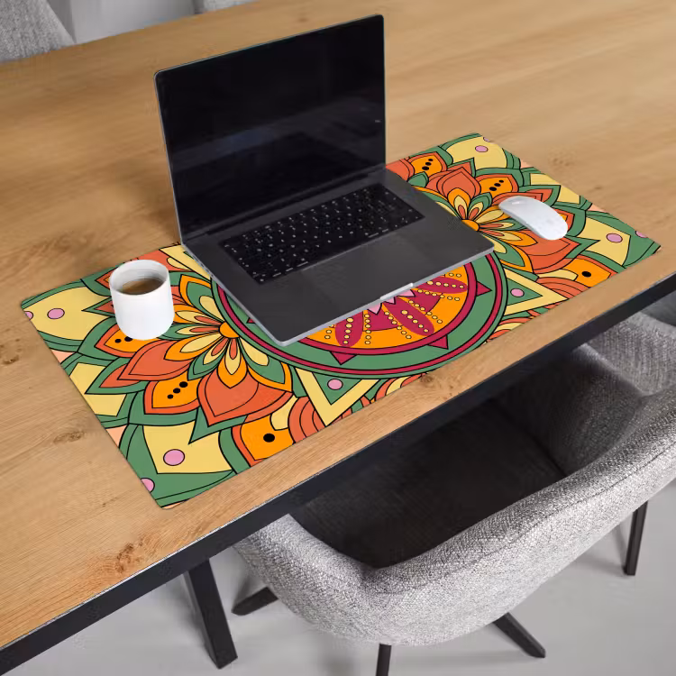 Bureau onderlegger - Mandala - Bloemen - Abstract - Kleurrijk — 3