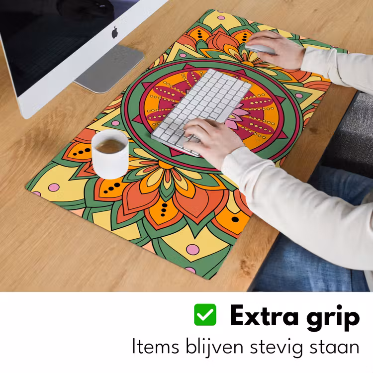 Bureau onderlegger - Mandala - Bloemen - Abstract - Kleurrijk — 6