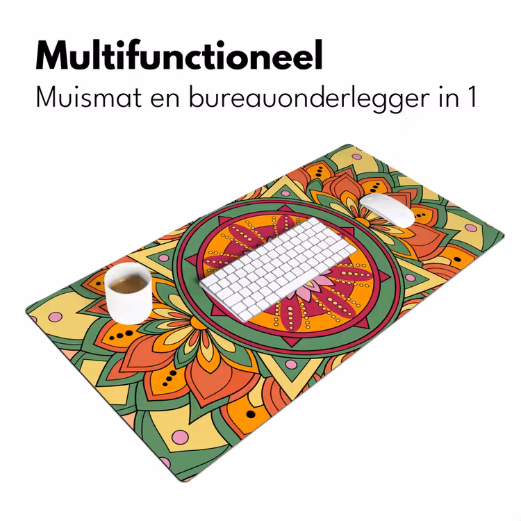 Bureau onderlegger - Mandala - Bloemen - Abstract - Kleurrijk — 7