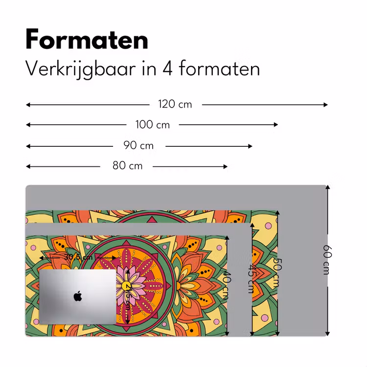 Bureau onderlegger - Mandala - Bloemen - Abstract - Kleurrijk — 8