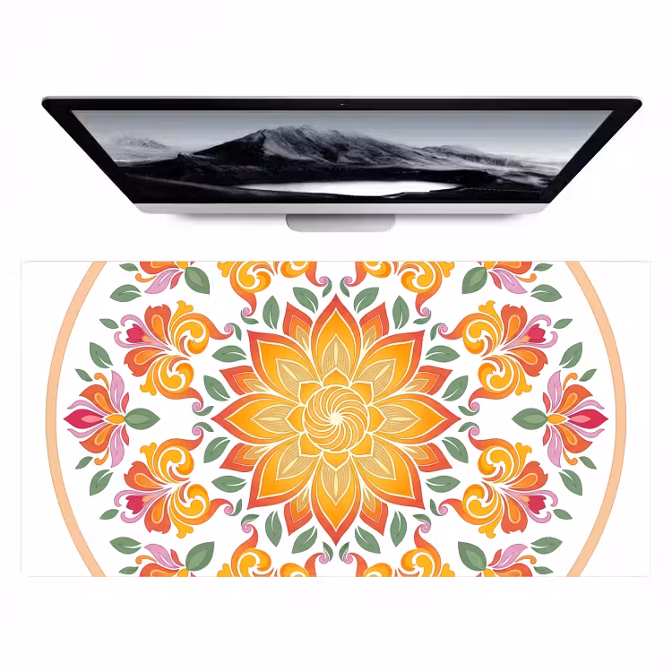 Bureau onderlegger - Mandala - Bloemen - Decoratie - Kleurrijk - Abstract — 1