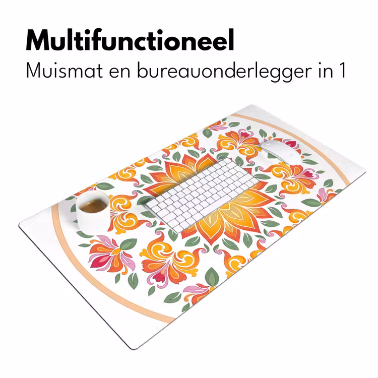 Bureau onderlegger - Mandala - Bloemen - Decoratie - Kleurrijk - Abstract — 7