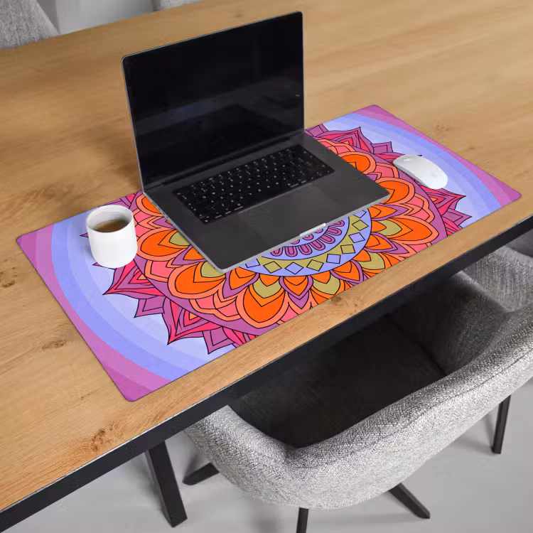 Bureau onderlegger - Mandala - Cirkel - Abstract - Kleurrijk - Patroon — 3