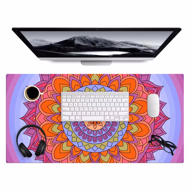 Bureau onderlegger - Mandala - Cirkel - Abstract - Kleurrijk - Patroon — 4