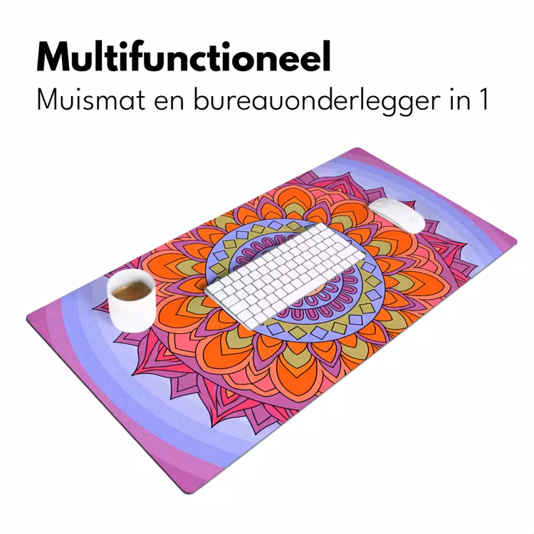 Bureau onderlegger - Mandala - Cirkel - Abstract - Kleurrijk - Patroon — 7