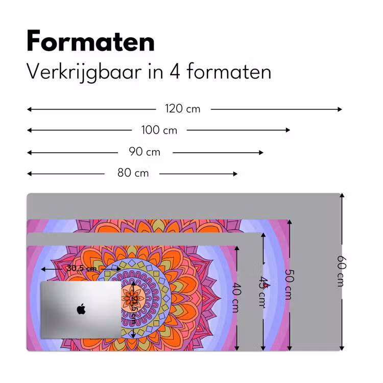 Bureau onderlegger - Mandala - Cirkel - Abstract - Kleurrijk - Patroon — 8