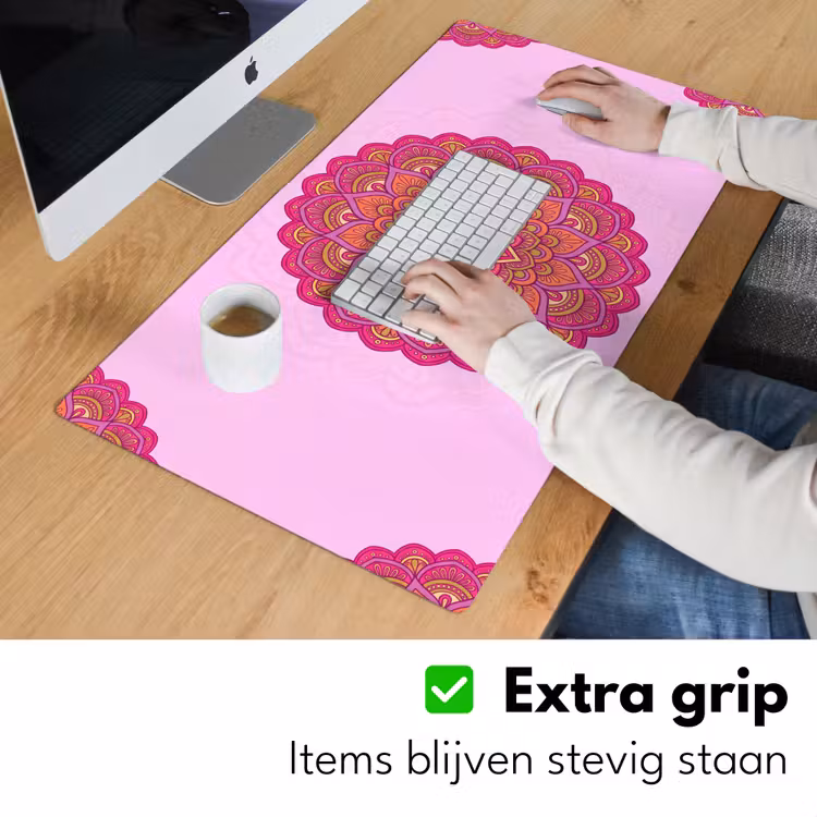 Bureau onderlegger - Mandala - Cirkel - Spiritueel - Oosters - Roze — 6