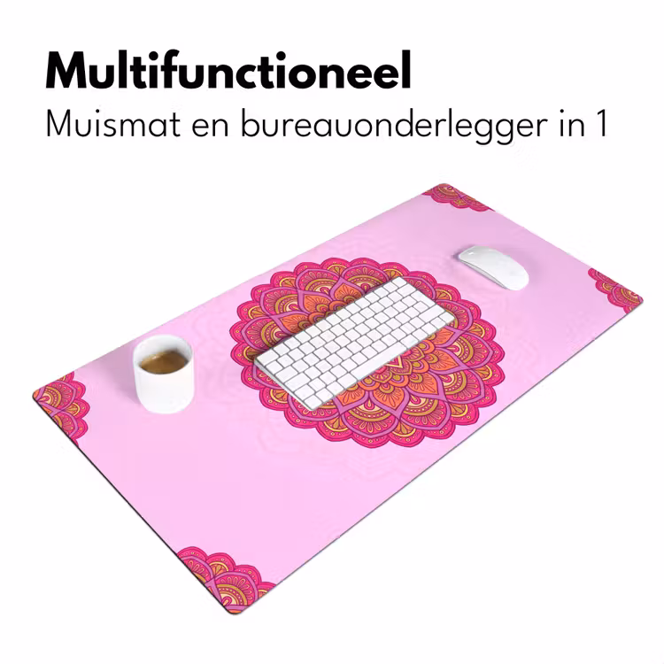 Bureau onderlegger - Mandala - Cirkel - Spiritueel - Oosters - Roze — 7