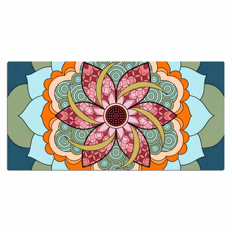 Bureau onderlegger - Mandala - Geometrisch - Kunst - Decoratief - Kleurrijk — 2