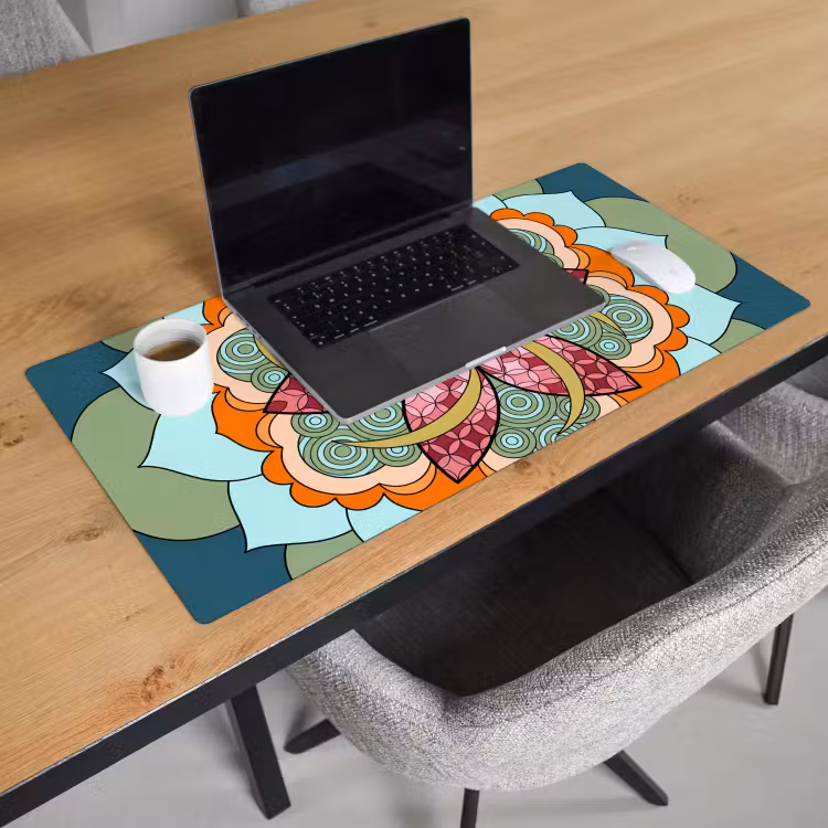 Bureau onderlegger - Mandala - Geometrisch - Kunst - Decoratief - Kleurrijk — 3