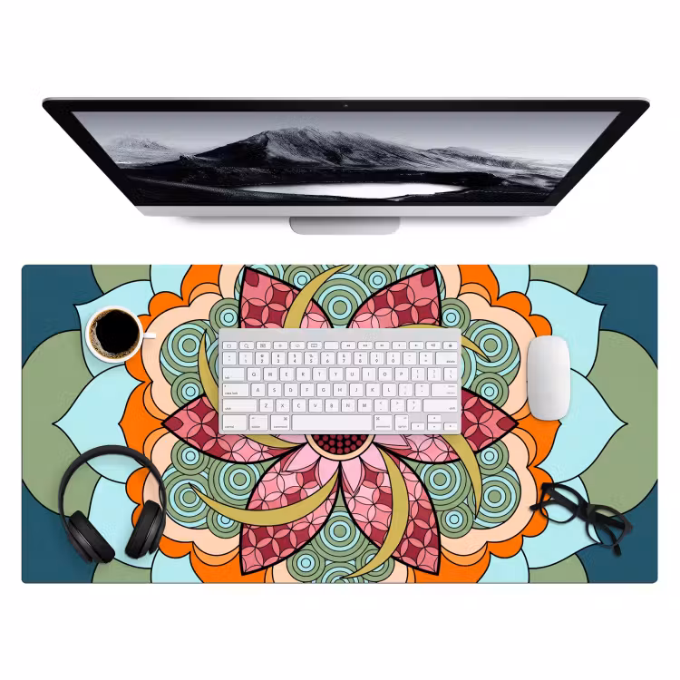 Bureau onderlegger - Mandala - Geometrisch - Kunst - Decoratief - Kleurrijk — 4