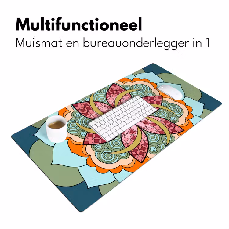 Bureau onderlegger - Mandala - Geometrisch - Kunst - Decoratief - Kleurrijk — 7