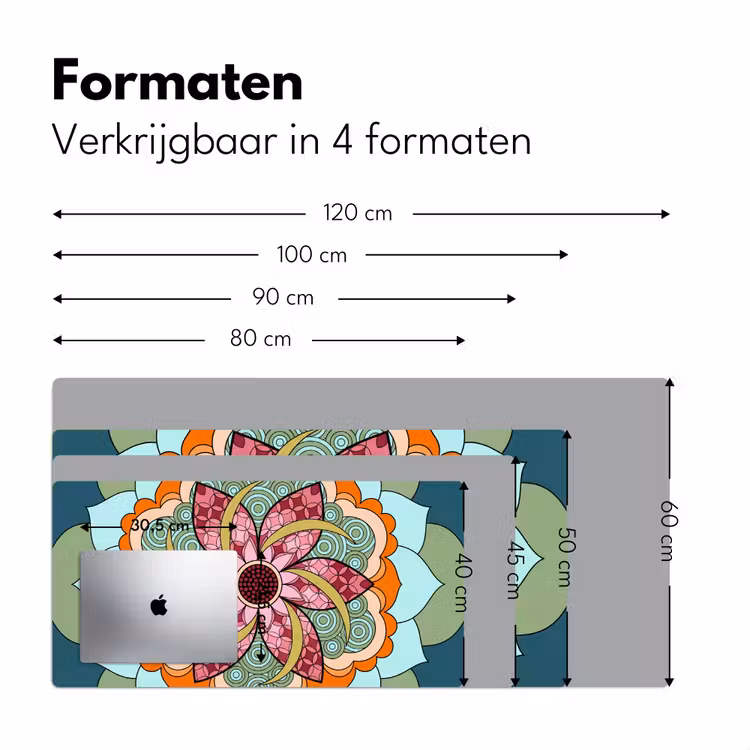 Bureau onderlegger - Mandala - Geometrisch - Kunst - Decoratief - Kleurrijk — 8