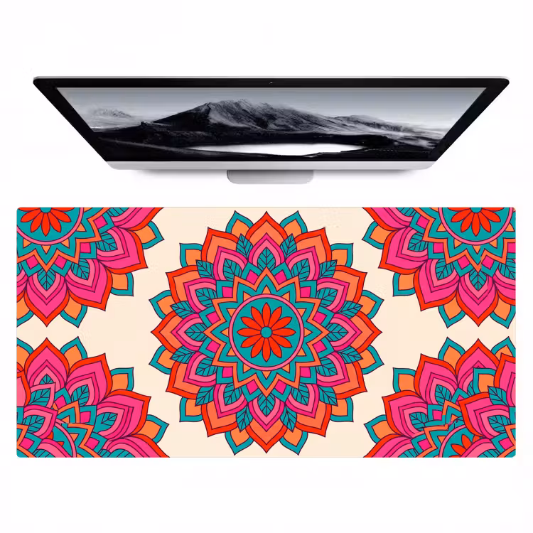 Bureau onderlegger - Mandala - Patroon - Abstract - Kleurrijk - Modern — 1