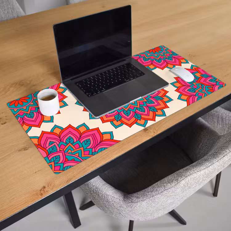 Bureau onderlegger - Mandala - Patroon - Abstract - Kleurrijk - Modern — 3