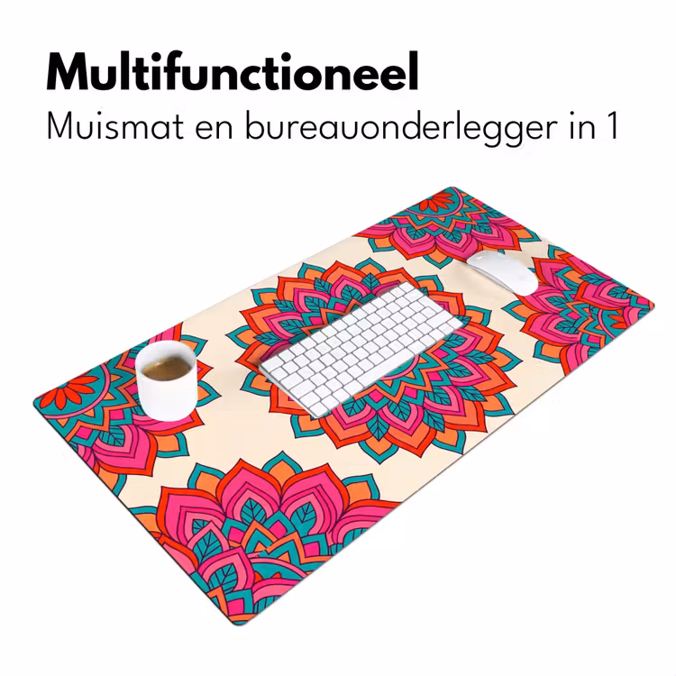 Bureau onderlegger - Mandala - Patroon - Abstract - Kleurrijk - Modern — 7