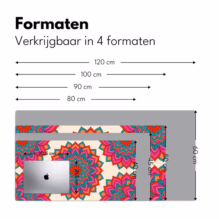 Bureau onderlegger - Mandala - Patroon - Abstract - Kleurrijk - Modern — 8