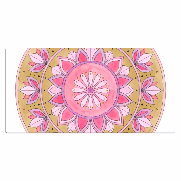 Bureau onderlegger - Mandala - Patroon - Kunst - Aquarel - Roze — 2