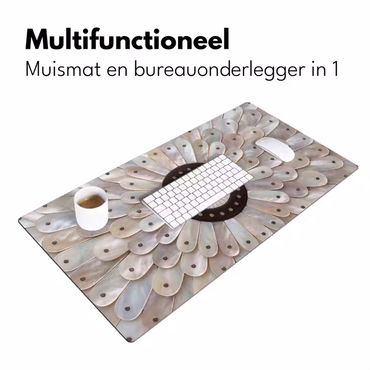 Bureau onderlegger - Parelmoer - Patroon - Decoratie - Ambacht - Wit — 7