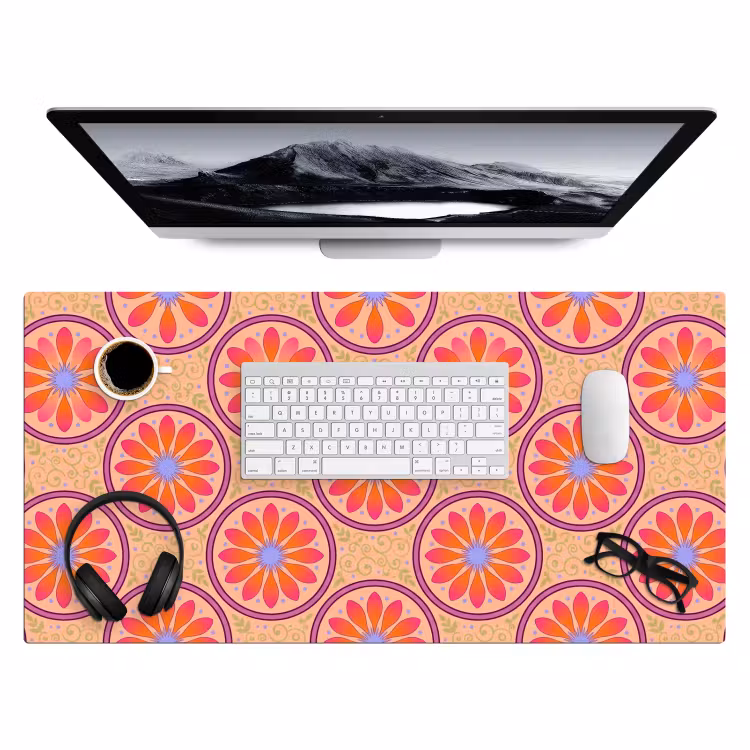 Bureau onderlegger - Patroon - Bloemen - Decoratief - Kleurrijk - Modern — 4