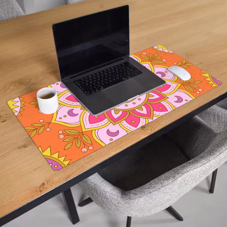 Bureau onderlegger - Patroon - Bloemmotief - Decoratie - Abstract - Roze — 3