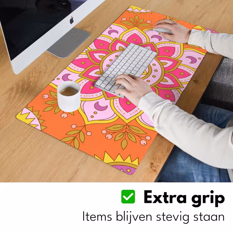 Bureau onderlegger - Patroon - Bloemmotief - Decoratie - Abstract - Roze — 6