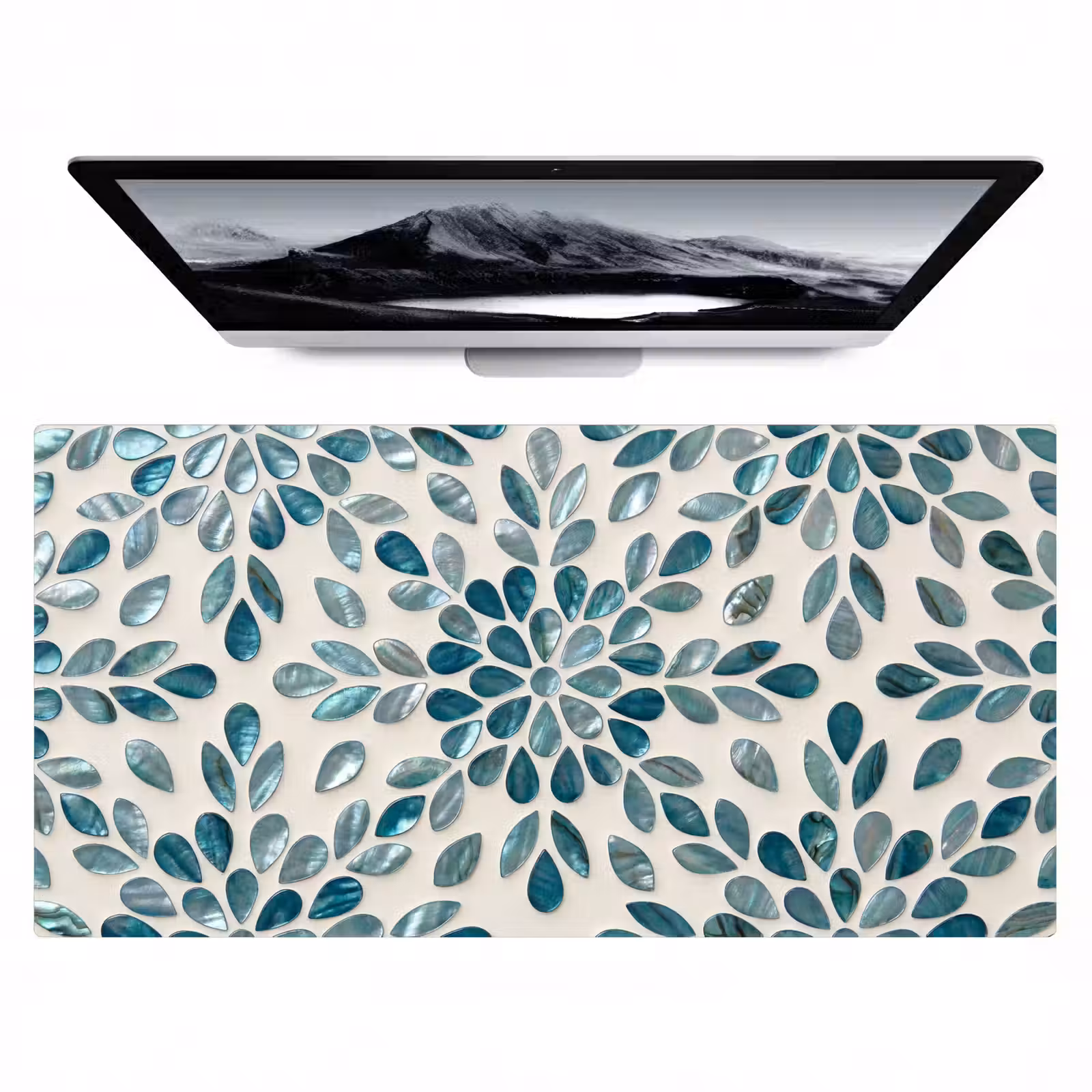 Bureau onderlegger - Patroon - Bladeren - Abstract - Modern - Turquoise — 1