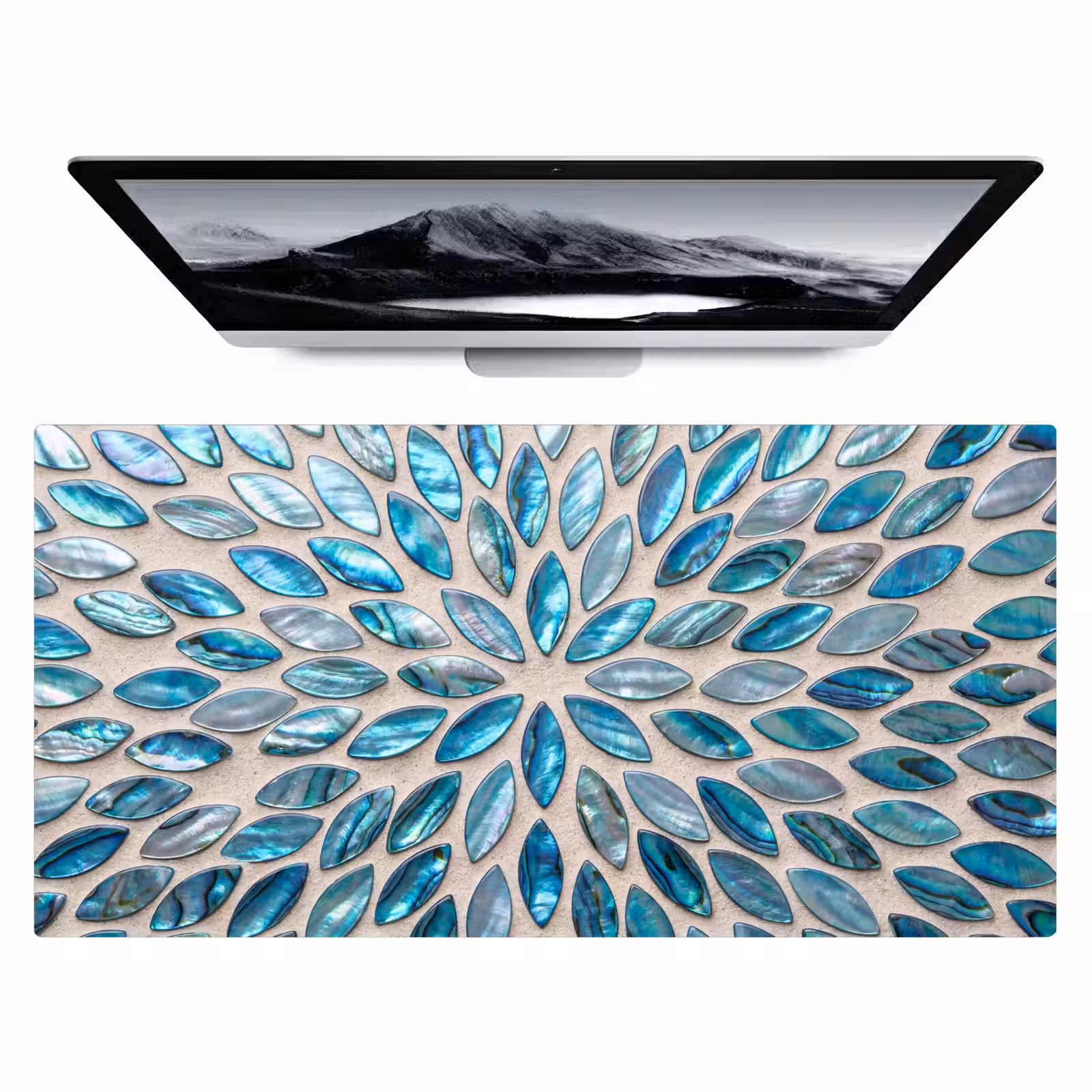 Bureau onderlegger - Patroon - Glans - Abstract - Blauw - Decoratie — 1