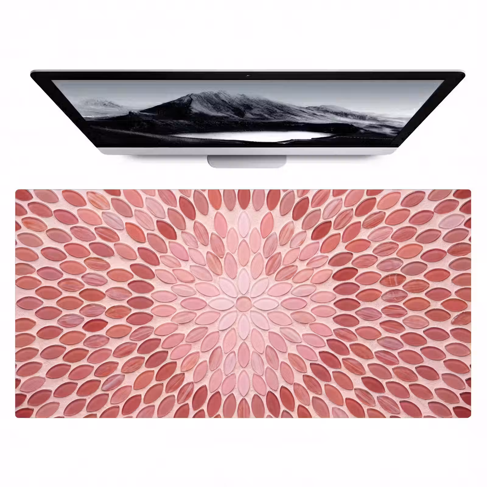 Bureau onderlegger - Patroon - Mozaïek - Ovaal - Abstract - Roze — 1
