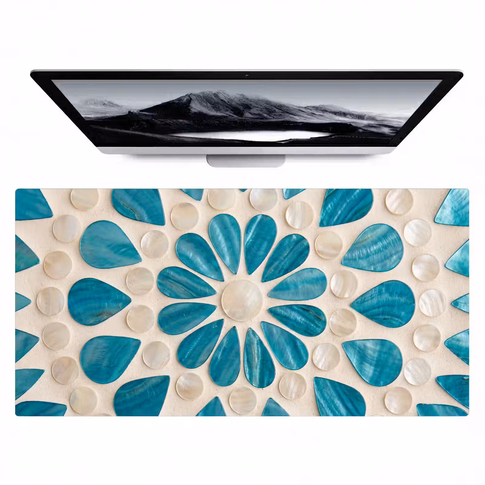 Bureau onderlegger - Patroon - Mozaïek - Schelpen - Abstract - Turquoise — 1