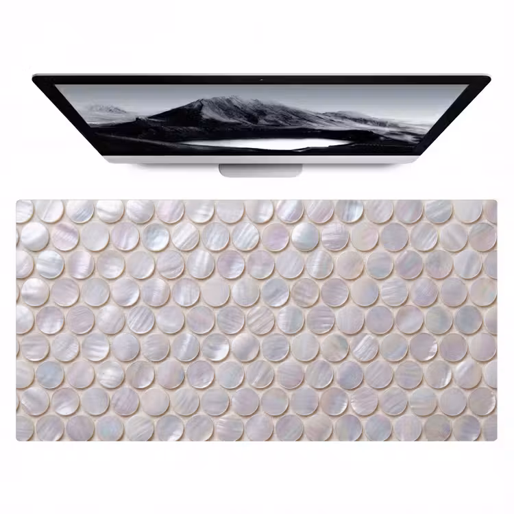 Bureau onderlegger - Patroon - Cirkels - Abstract - Modern - Wit — 1