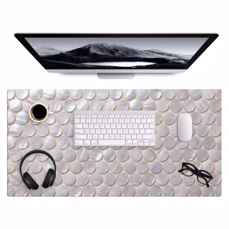 Bureau onderlegger - Patroon - Cirkels - Abstract - Modern - Wit — 4