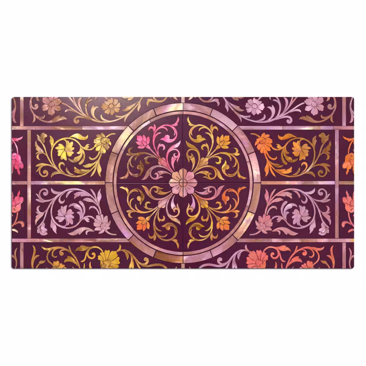 Bureau onderlegger - Patroon - Floraal - Oosters - Paars - Goud — 2