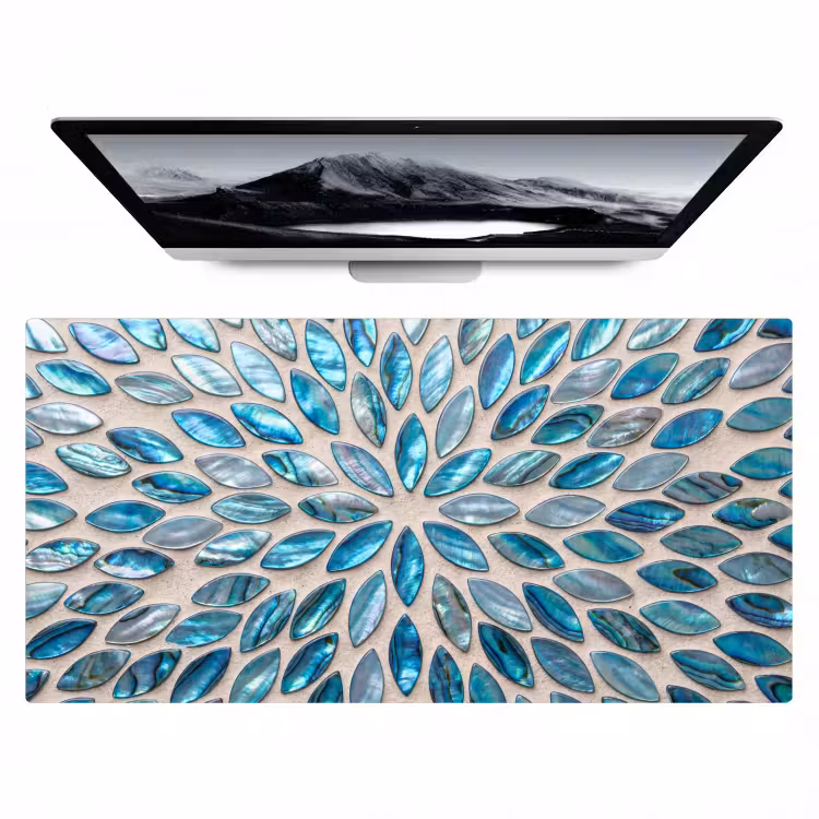 Bureau onderlegger - Patroon - Glans - Abstract - Blauw - Decoratie — 1