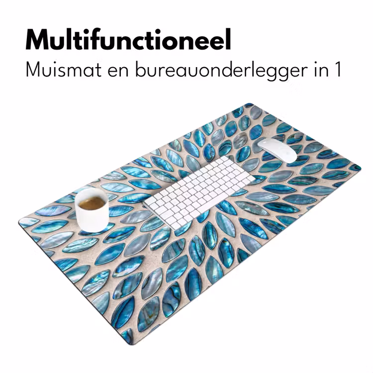 Bureau onderlegger - Patroon - Glans - Abstract - Blauw - Decoratie — 7