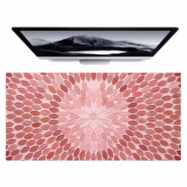 Bureau onderlegger - Patroon - Mozaïek - Ovaal - Abstract - Roze — 1