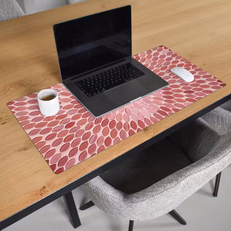 Bureau onderlegger - Patroon - Mozaïek - Ovaal - Abstract - Roze — 3
