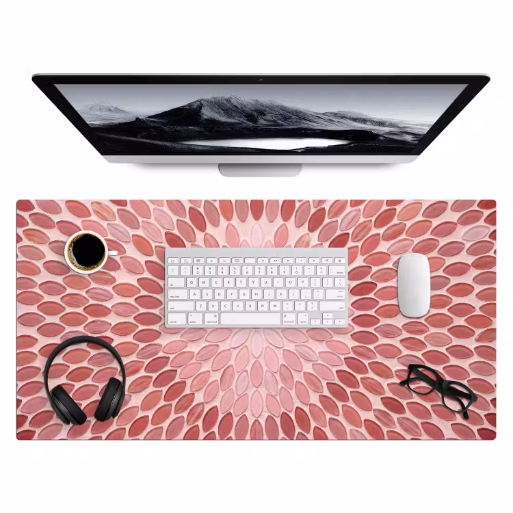 Bureau onderlegger - Patroon - Mozaïek - Ovaal - Abstract - Roze — 4