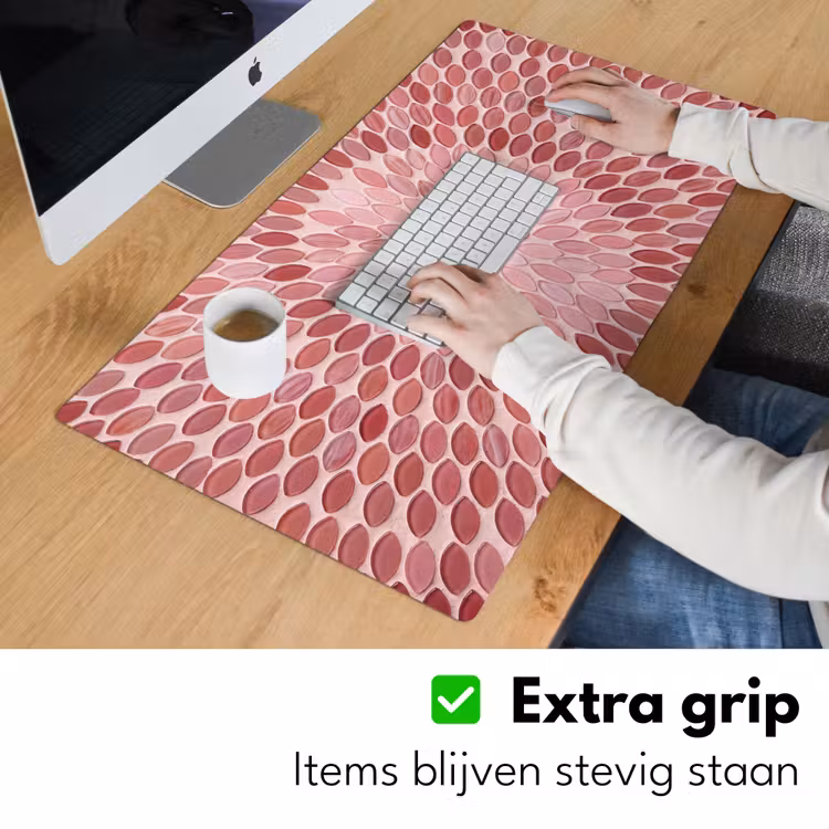 Bureau onderlegger - Patroon - Mozaïek - Ovaal - Abstract - Roze — 6