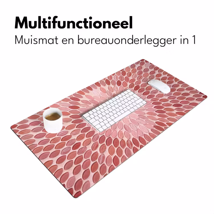 Bureau onderlegger - Patroon - Mozaïek - Ovaal - Abstract - Roze — 7