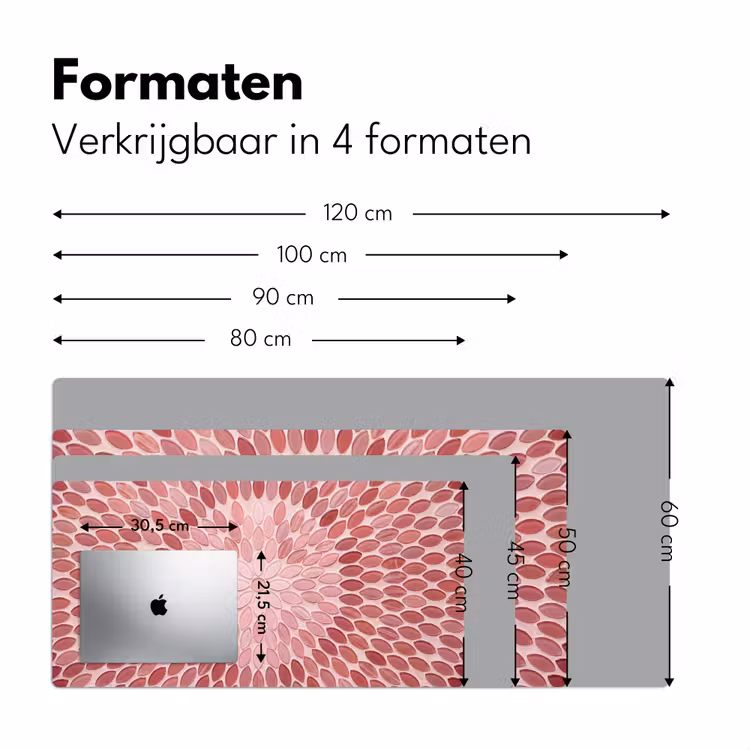 Bureau onderlegger - Patroon - Mozaïek - Ovaal - Abstract - Roze — 8