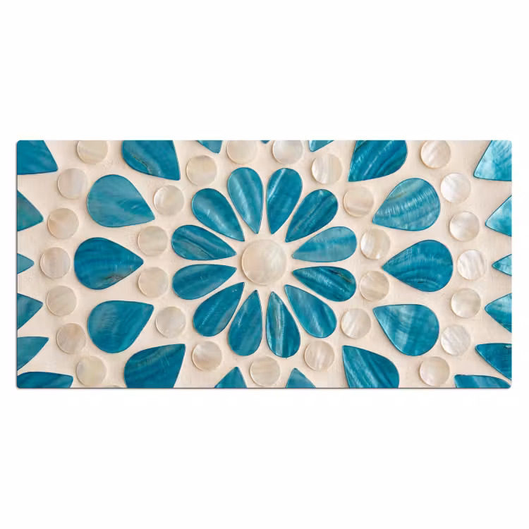 Bureau onderlegger - Patroon - Mozaïek - Schelpen - Abstract - Turquoise — 2