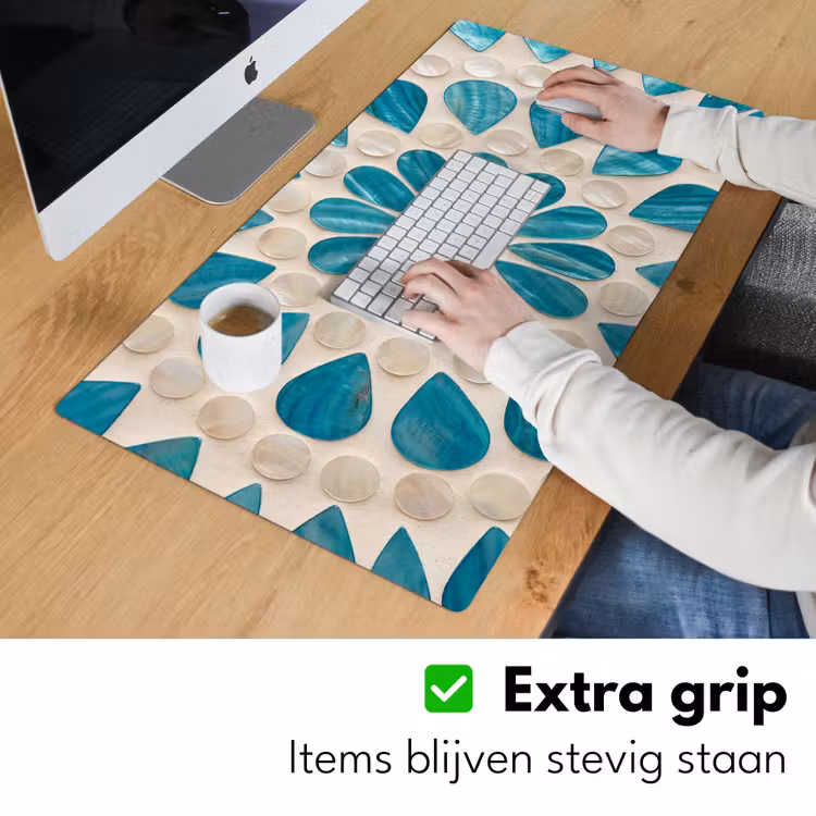 Bureau onderlegger - Patroon - Mozaïek - Schelpen - Abstract - Turquoise — 6