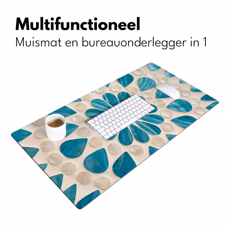 Bureau onderlegger - Patroon - Mozaïek - Schelpen - Abstract - Turquoise — 7