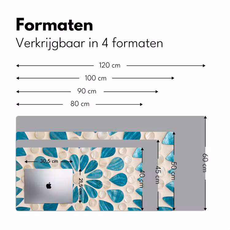 Bureau onderlegger - Patroon - Mozaïek - Schelpen - Abstract - Turquoise — 8
