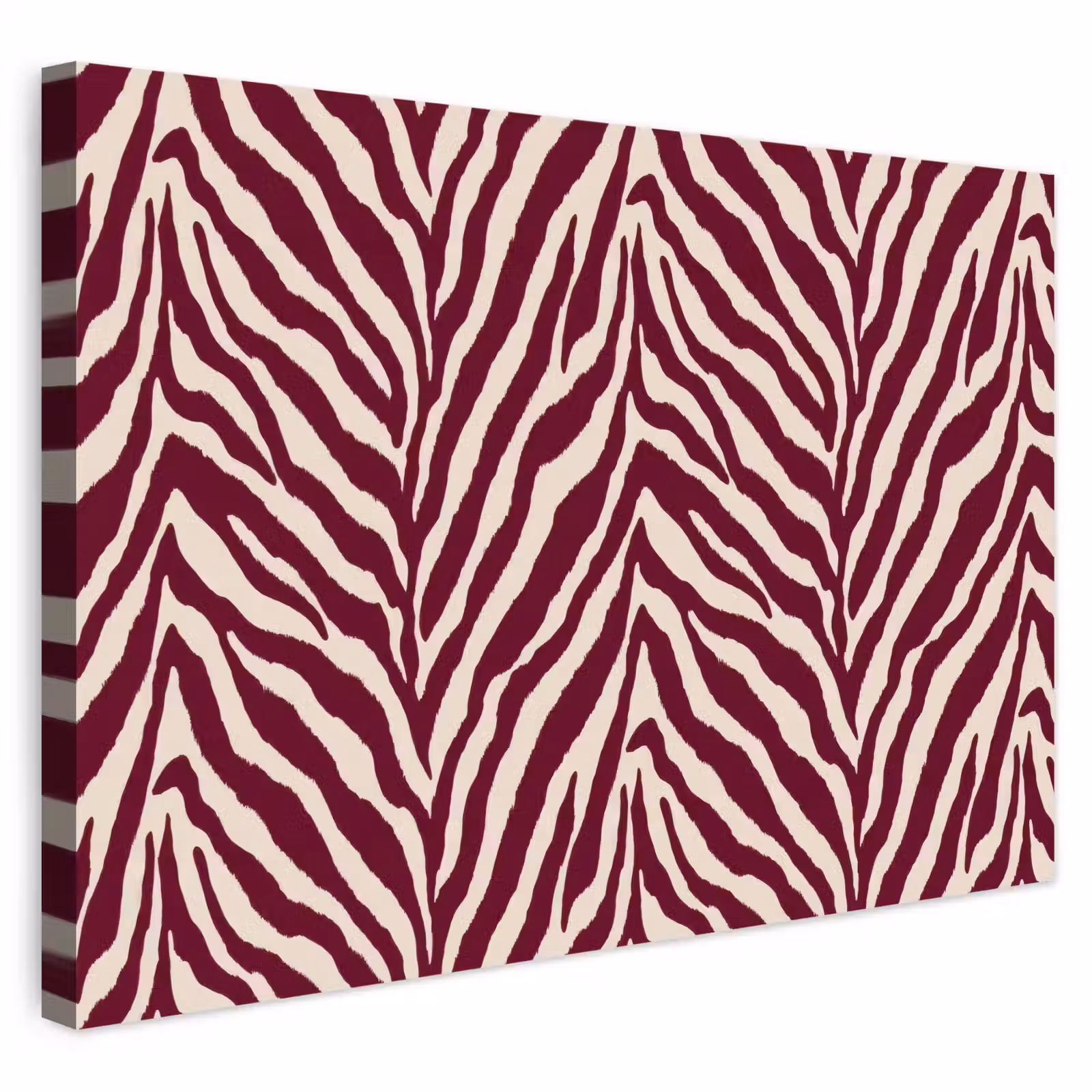 Buiten canvas - Zebra - Motief - Bordeaux - Rood — 1