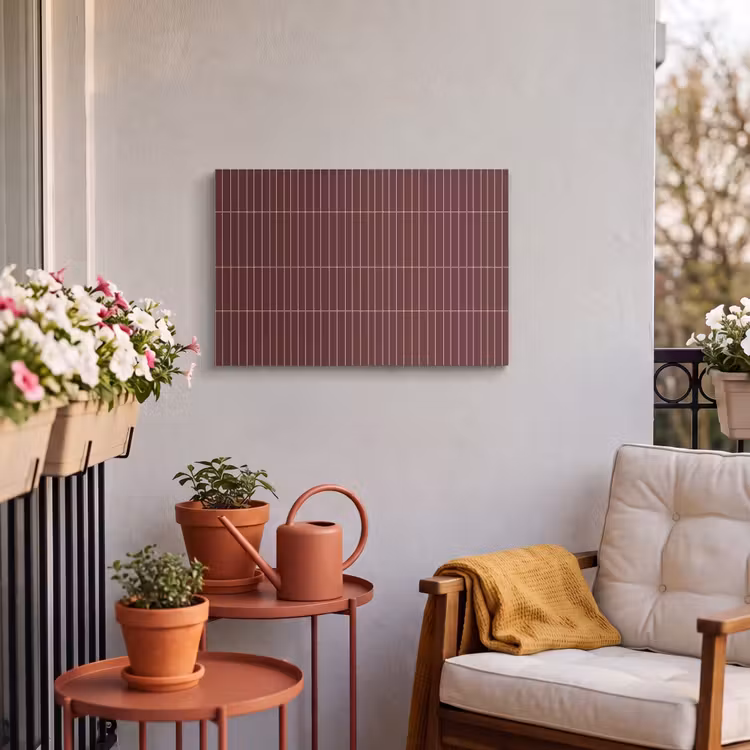 Buiten canvas - Lijnen - Patroon - Bordeaux — 4
